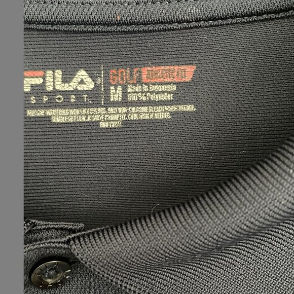 Fila Sport Golf Shirt Short Sleeve Navy Medium - Picture 3 of 4